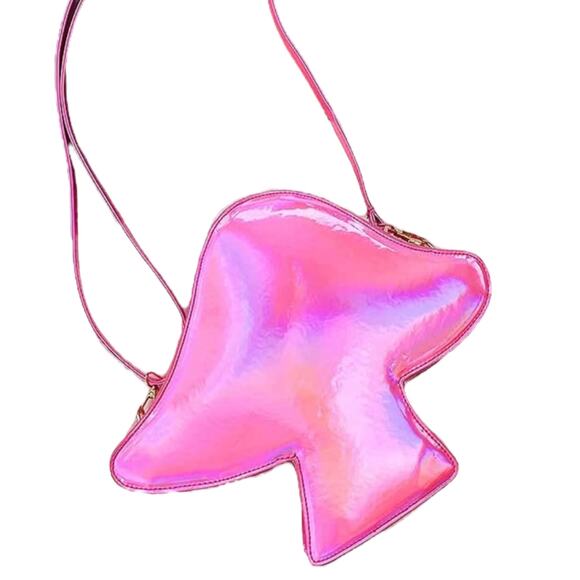 Shroomaroonies Psychedelic Pink MUSHROOM HANDBAG Purse 12x10 Crossbody Shoulder! - Picture 3 of 10